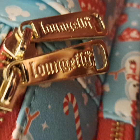 Loungefly Snowman Mickey & Minnie Mouse Mini Backpack With Ears Headband - Picture 9 of 15